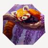 1pc Red Panda, Wisteria Automatic Open/close Umbrella, 8-Rib Sturdy Structure, Portable Travel Umbrella, Parties, Everyday Use,18