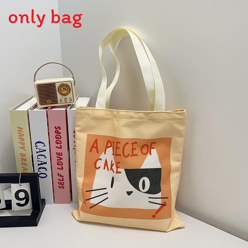 

Cute Cat And Maltese Checkered Pattern Student Casual Canvas Bag For Student And Commuter