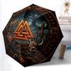 Heritage Symbols Pattern Umbrella, Portable and Foldable Design, 8 Ribs, a Casual Accessory for Halloween, Christmas, and Birthday Gifts.