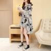 Übergröße Damen Sommer Oversized T-Shirt Langarm Tops Vintage Print Unregelmäßige Kapuzenpullover Freizeitkleidung