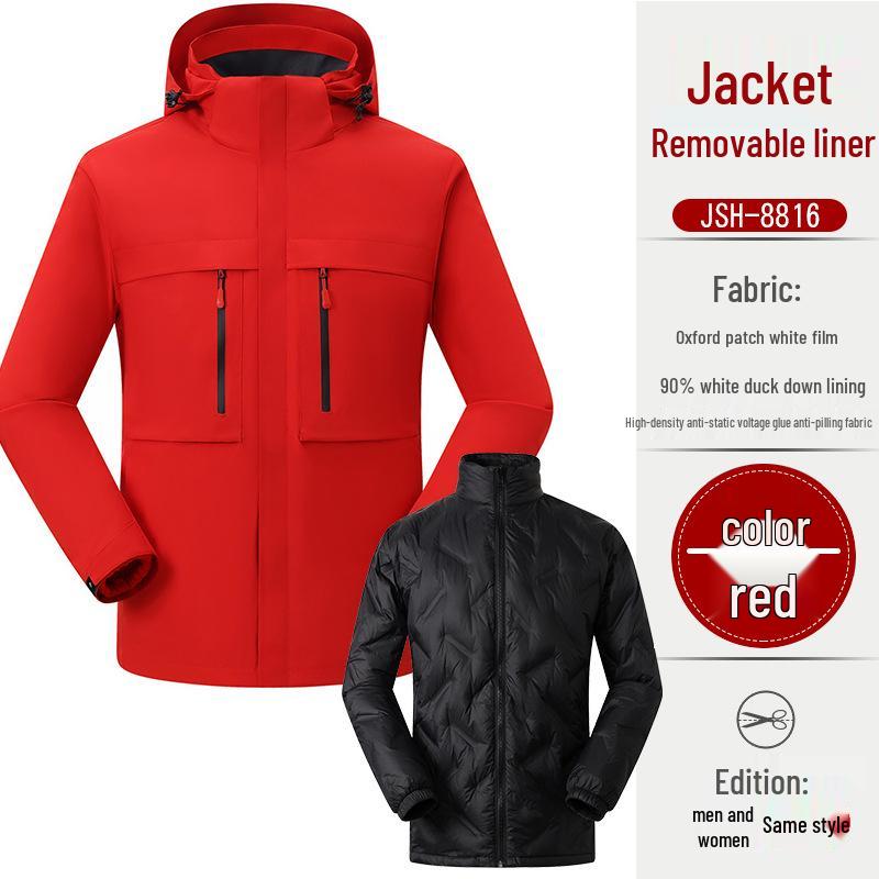 Au Li Rong Windproof Jacket: Customizable with Logo Embroidery, Detachable, Plus Velvet for Workwear