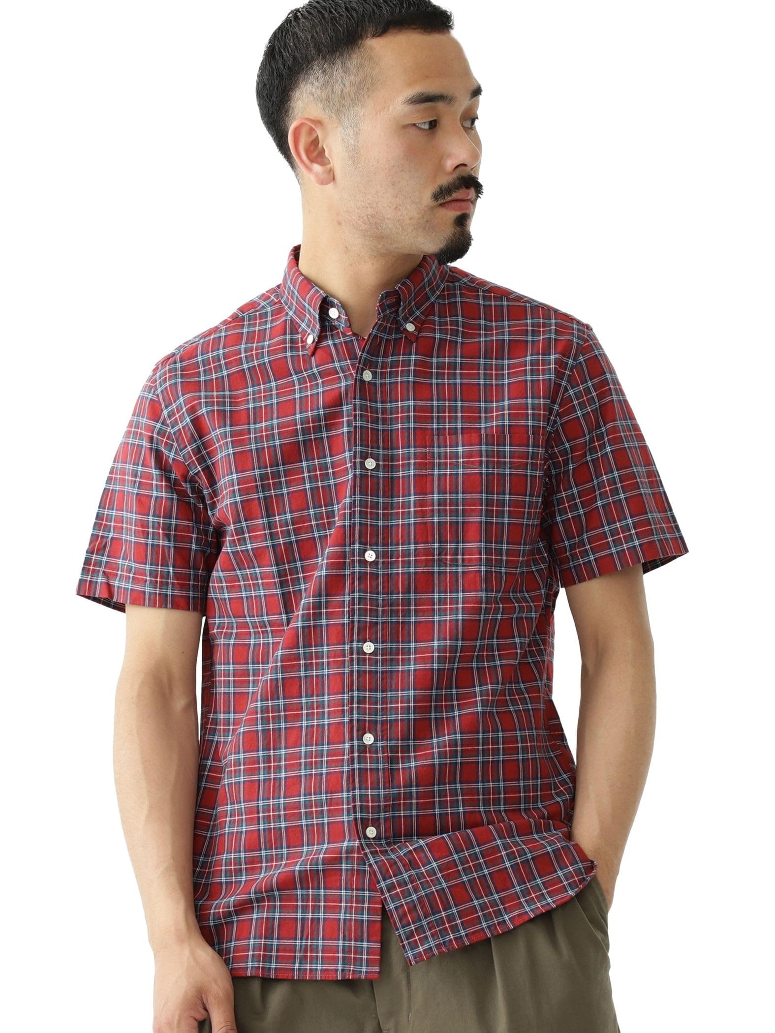 

Beams Plus Индиго Клетка Black Watch Повседневная Рубашка с Коротким Рукавом Размер 38010035139 Мужская Рубашка, На Пуговицах, M,