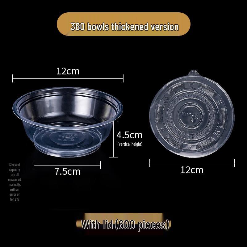 Beiyipin Disposable Food-Grade Plastic Bowls with Lids