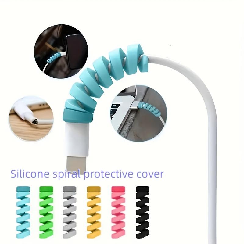 7pcs Silicone Cable Protectors-Durable,Flexible Spiral USB Cord Savers for Home & Office Use,Charger,Cable Cover,Office Desk