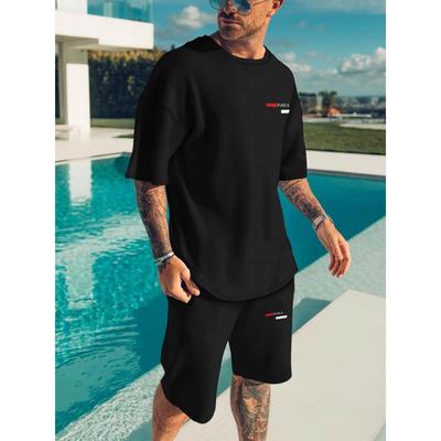 [3D Printing] Casual Sports Suit | Men's T-shirt and Five-Pants Suit | 3D Printing | Breathable | Outdoor | Summer | Adult Men