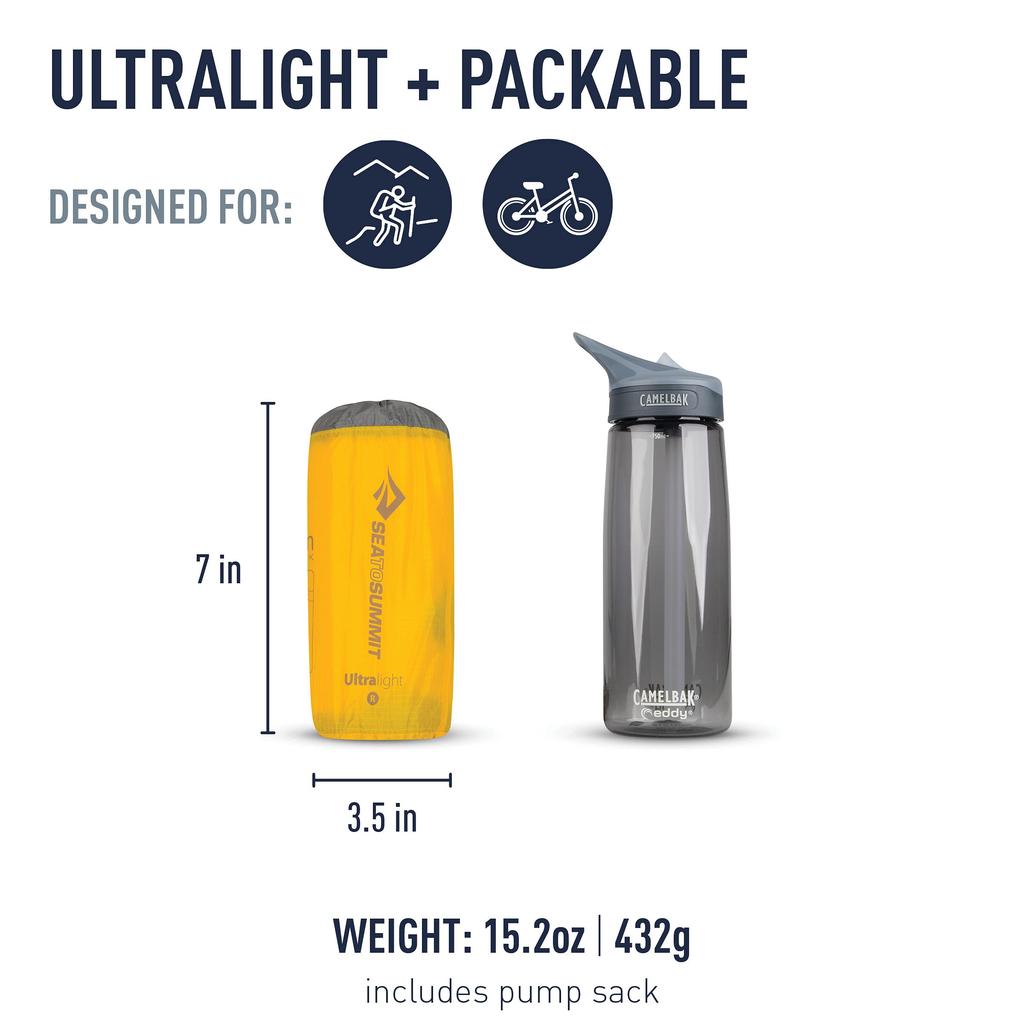 SEA TO SUMMIT Ultraleichte Isomatte mit Airstream Pumpe und Packsack (Regulär) (ST81152)