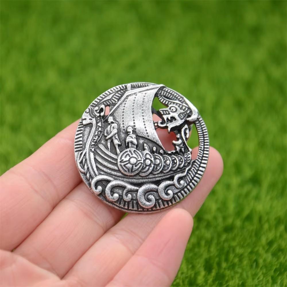 Viking Boat Brooch Norse Jewelry Vintage Ship Pin Gothic Clothes Accessories For Men Women