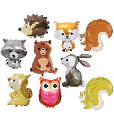 Jungle Animals Party Balloons: Fox & Hedgehog Birthday Decoration Set