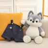 Cute Harness Cowboy Husky Dog Plush Toy Doll Forest Animals Big Bad Wolf Doll Children's Gift