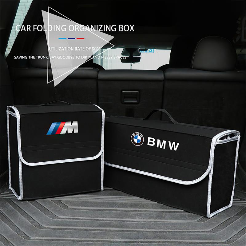 Car Trunk Organizer Box Large Capacity Auto Storage Bag For BMW E46 E90 E60 F30 F10 E39 E36 F20 G30 G20 E87 E92 E91 E30 Sticker BM5