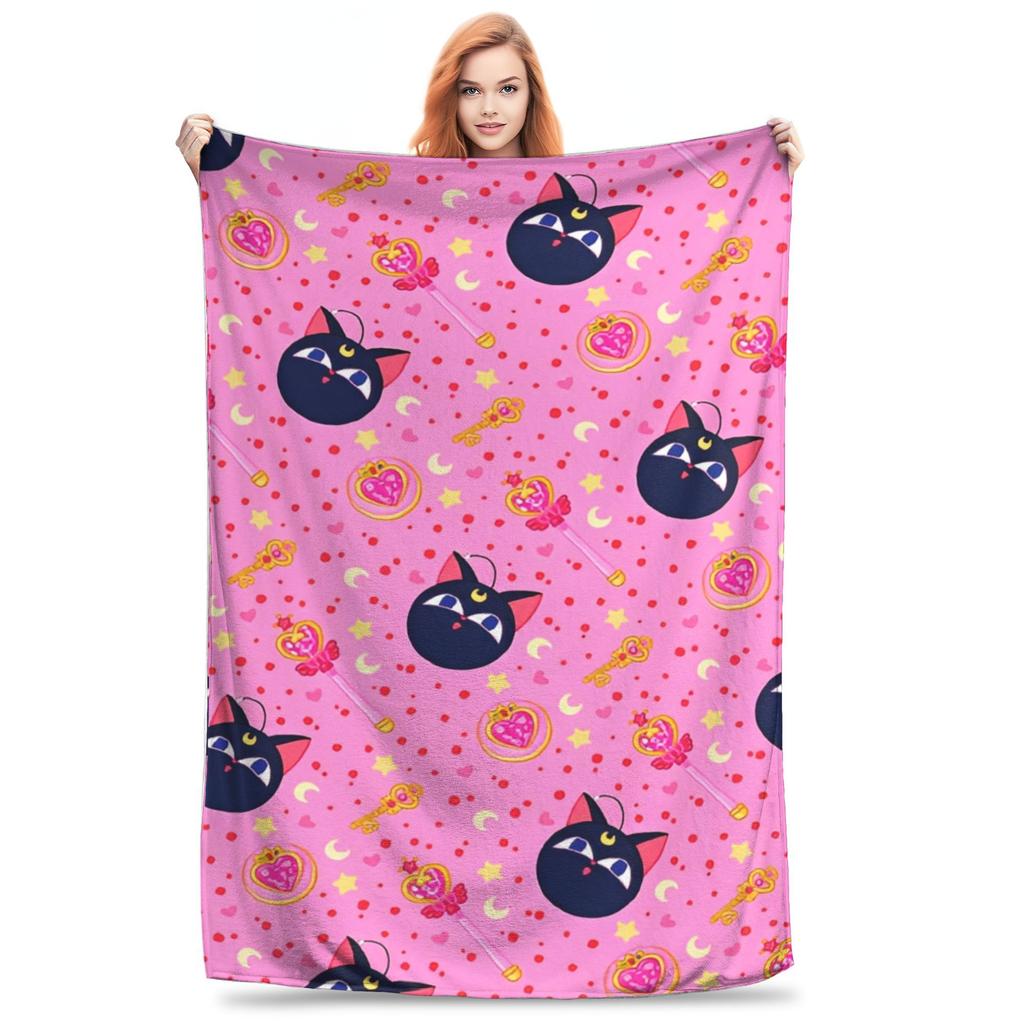 Sailors Moon Blanket Cozy Soft Throw Blankets for Couch 50x60 Inch Multi-size Plush Thin Quilt