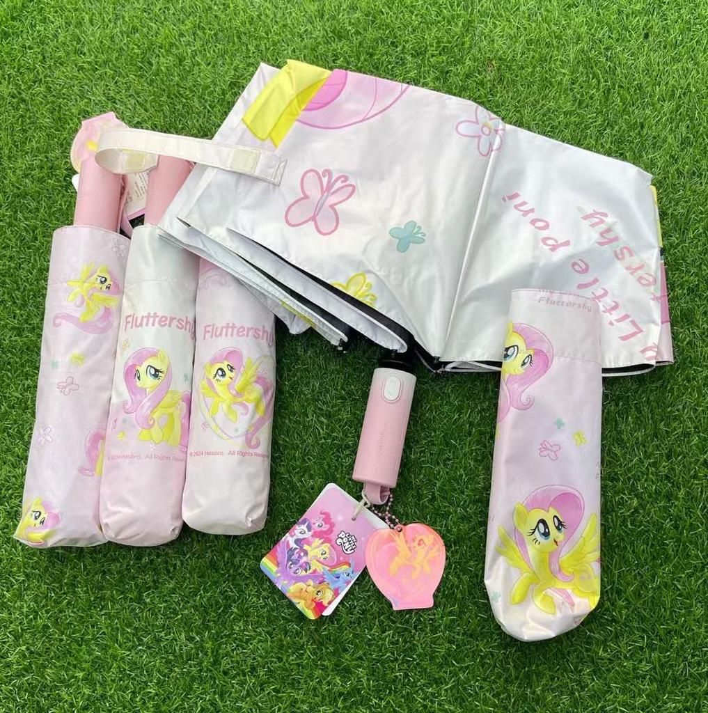 My Little Pony Automatischer Doppelfunktionsschirm - Anti-UV, Faltbar für Regen oder Sonnenschein