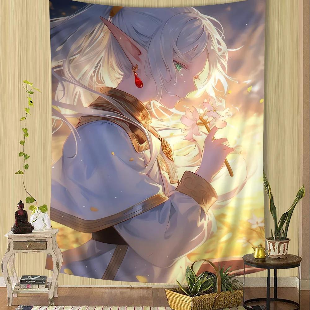 Anime Frieren Wandteppich Kunstdruck Japanischer Wandbehang Anime Wandbehang Heimdekoration
