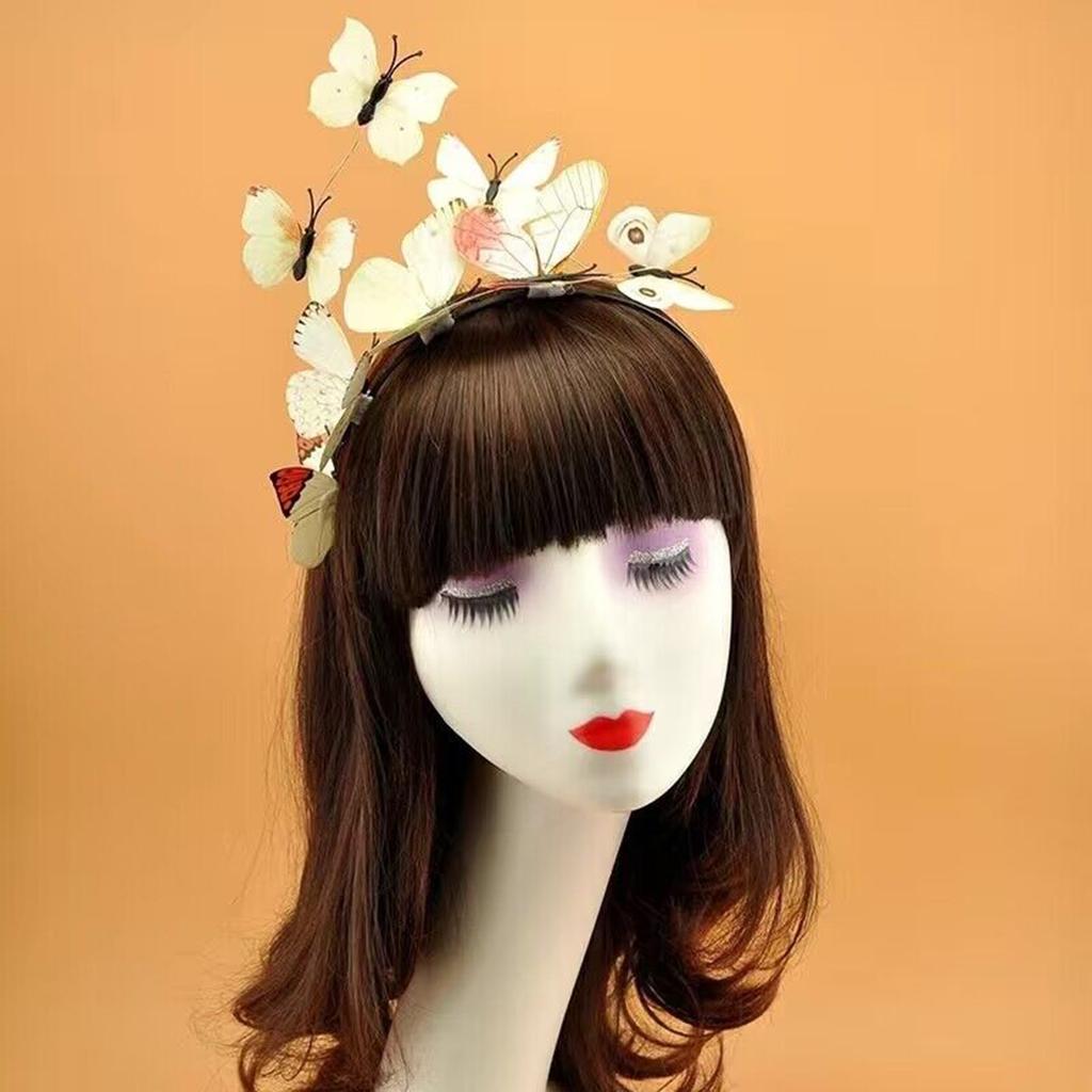 Čelenka 3D Butterfly Butterfly Fascinator Klobouk Tea Party Hat Butterfly Headpiece Butterfly HairBand Butterfly Hair Hoop