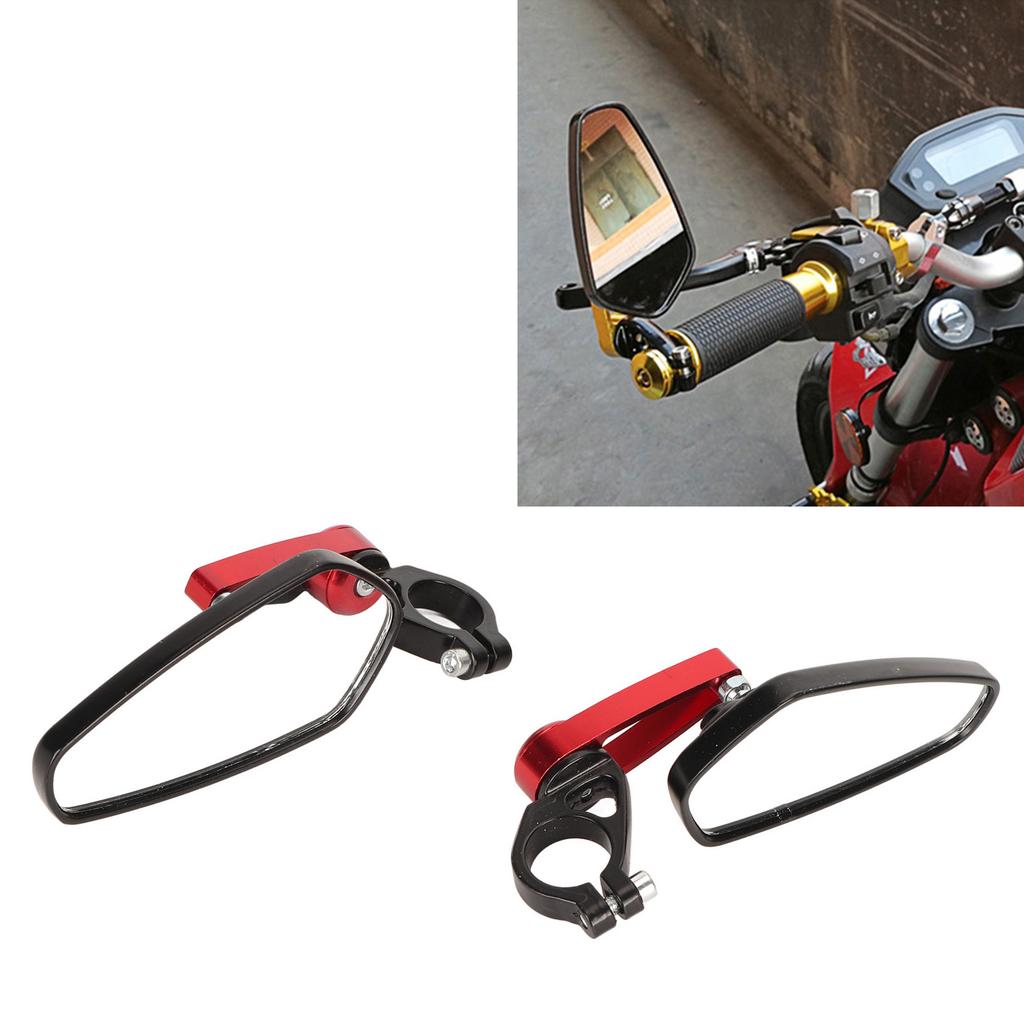2PCS Motorcycle Rearview Mirror High Definition Clear View Aluminium Alloy Handlebar Side Mirrors for Motorbike
