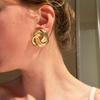 New Big Metal Dangle Earrings for Women Gold Color Spiral Exaggerated Drop Earrings Heavy Ear Jewelry Earrings for Women