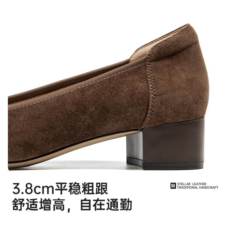 [Same as in the mall] 26 year spring new fashionable retro patchwork bow thick heel comfortable and elegant women's single shoes