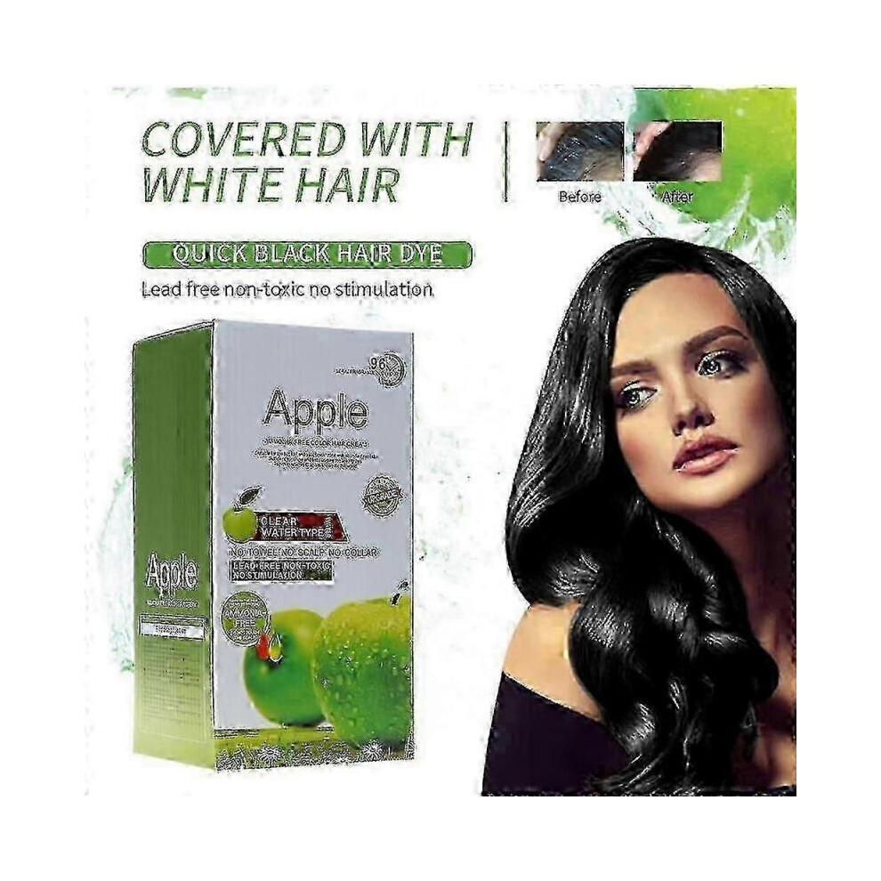 Crema Colorante Naturale per Capelli Tinta Nera per Capelli Coloranti alla Mela per Donne Uomini