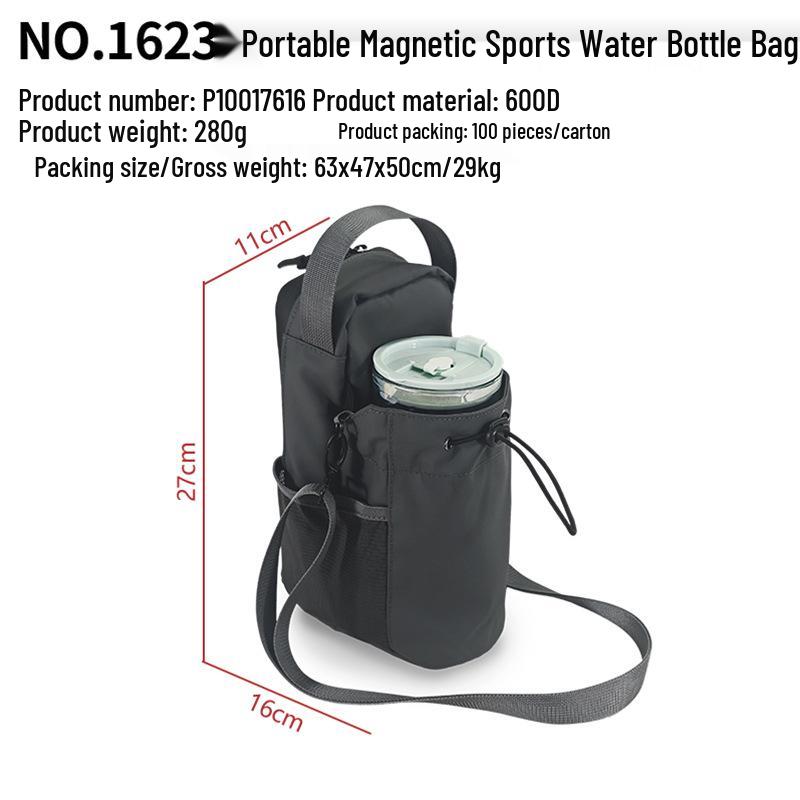 

Large Capacity Magnetic Fitness Crossbody Bag with Water Bottle Holder and Phone Key Storage