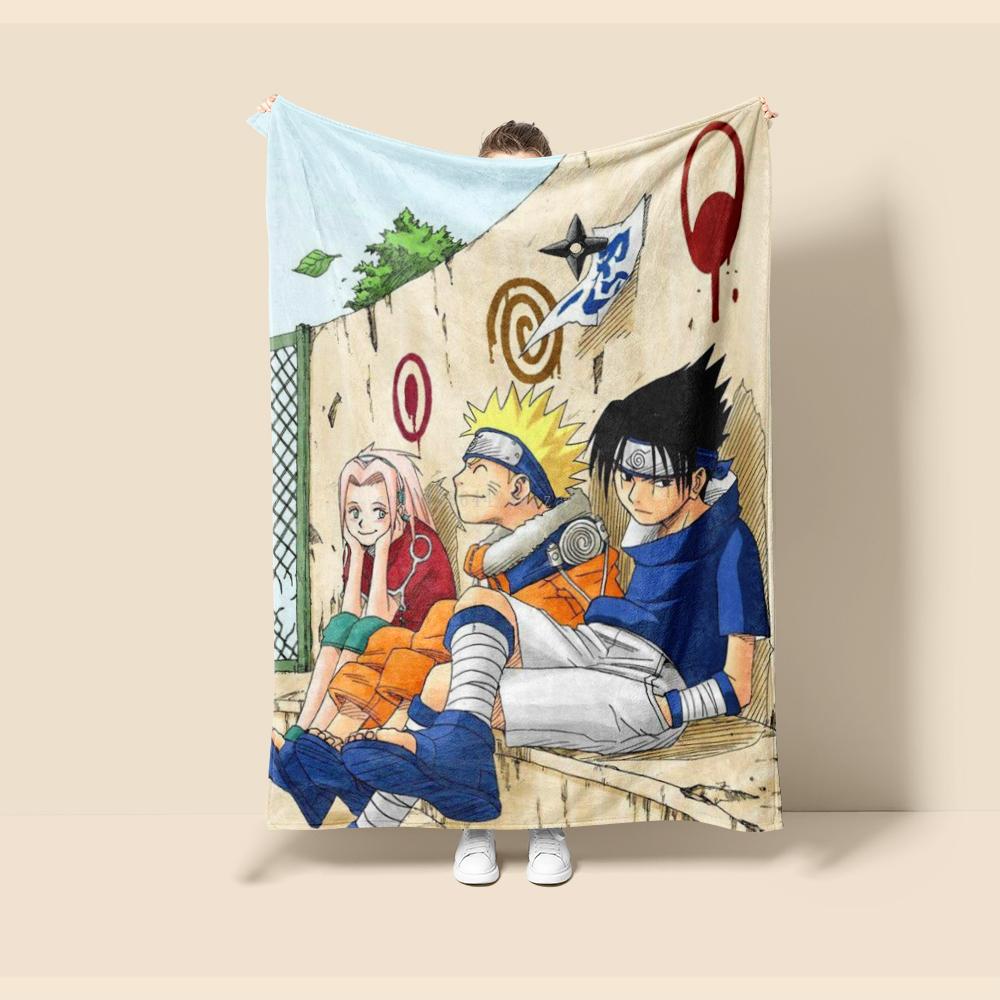 Flannel Blanket Naruto Cartoon Super Soft Blankt for Travel Couch Sofa Picnic Bed Flannel Blanket Birthday Gift