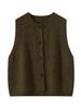 Luftiger Heather Seidenwoll-Strick-Ärmelloser Cardigan-Weste