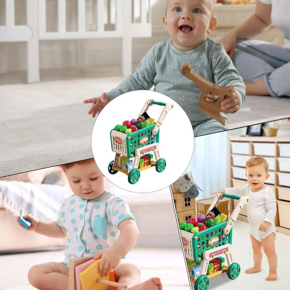 20PCS/Set Shopping Cart Toy Set Simulation Pretend Shopping Playset Toy  Boys Girls Gift