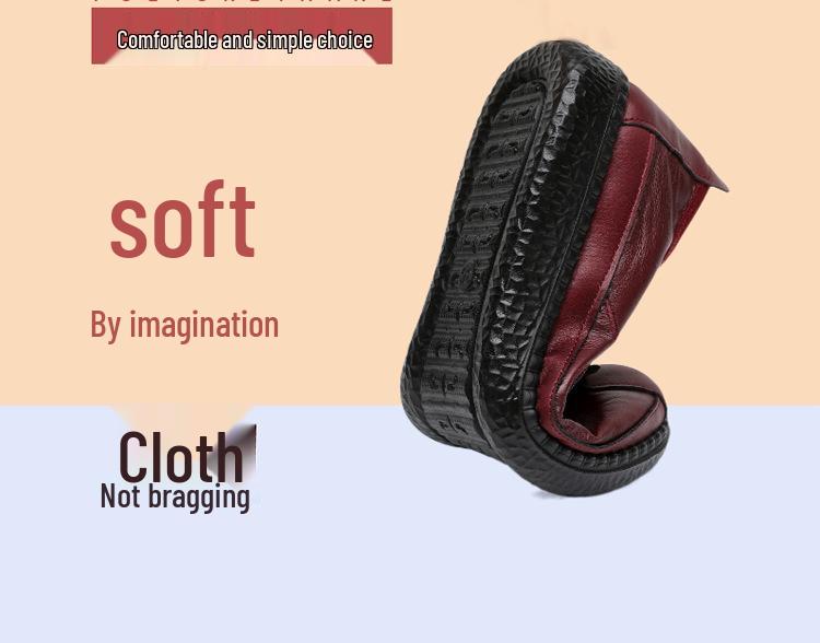 Spring & Autumn 2025 Women's Non-Slip Soft Sole Slip-On Shoes: Comfortable, Wear-Resistant Casual Footwear for Middle-Aged & Elderly Moms.