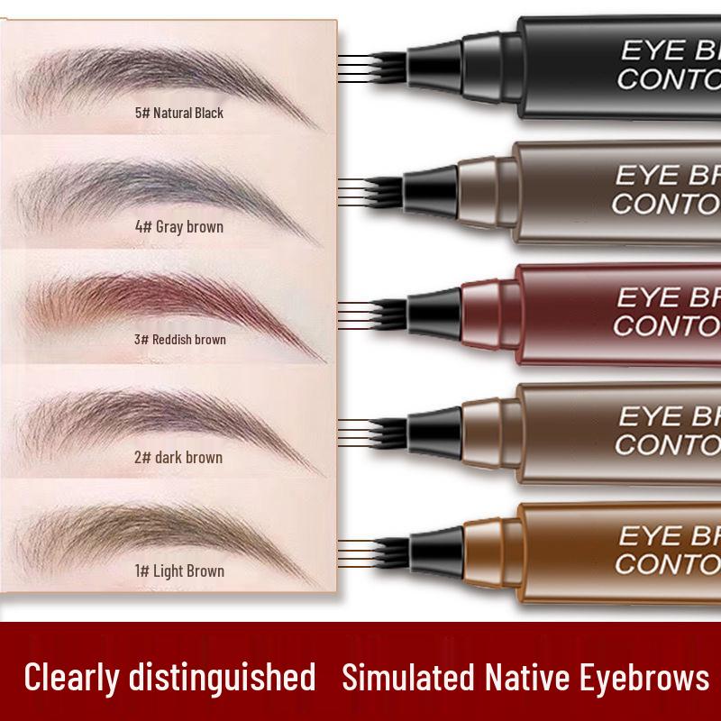 Карандаш для бровей Wild Water для начинающих: Определение от корней до кончиков, Стойкий, Не размазывается, Водостойкий, Потостойкий, Четыре линии одним движением. 05#Black