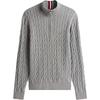 Logo Embroidered Half-Zip Design Long Sleeve Stand Collar Pullover Knit Sweater Men Sweater Gray 78JB175-030