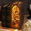 DIY Book Nook Shelf Insert Wooden Mini Doll House 3D Bookshelf Bookends Making Room Toys Home Bedroom Decorations With Furniture