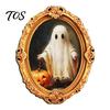 Gold Frame Halloween Decorations Vintage Ghost Fridge Magnet, Retro Refrigerator Decoration Decorative Magnets for with Strong Magnetic Adsorption