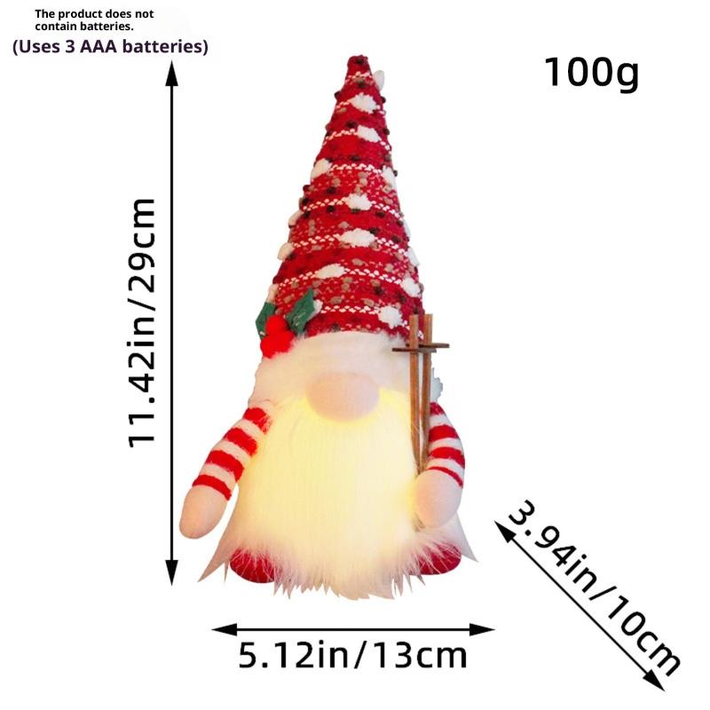 2026 Christmas Gift Gnome Doll Couple Led Night Light Sledge  Ski Home Xmas Decoration For 2026 New Year Valentine Gift