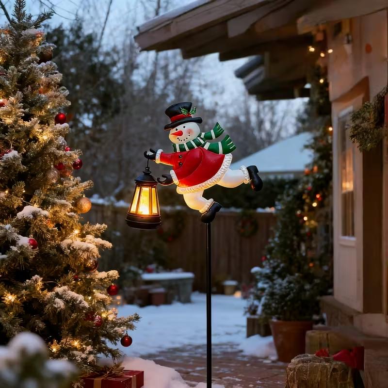 1/2PCS Solar Christmas Snowman Lanterns Warm White Outdoor Hanging LED Solar Lights for Garden Lawn Holiday Lighting Xmas Gifts