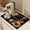 Quick Dry Coffee Machine Mat Non-Slip Dish Drying Mats Drain Pad  Kitchen Coffee Table Counters
