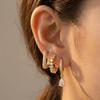 3PCS/Set Minimalist Hoop Earrings Round Shape Dainty Zircon Earrings Trendy Huggie Earrings  Wedding
