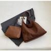 Frosted retro suede women's bags, new large-capacity autumn and winter versatile shoulder bags, casual and fashionable commuter mother and child bags