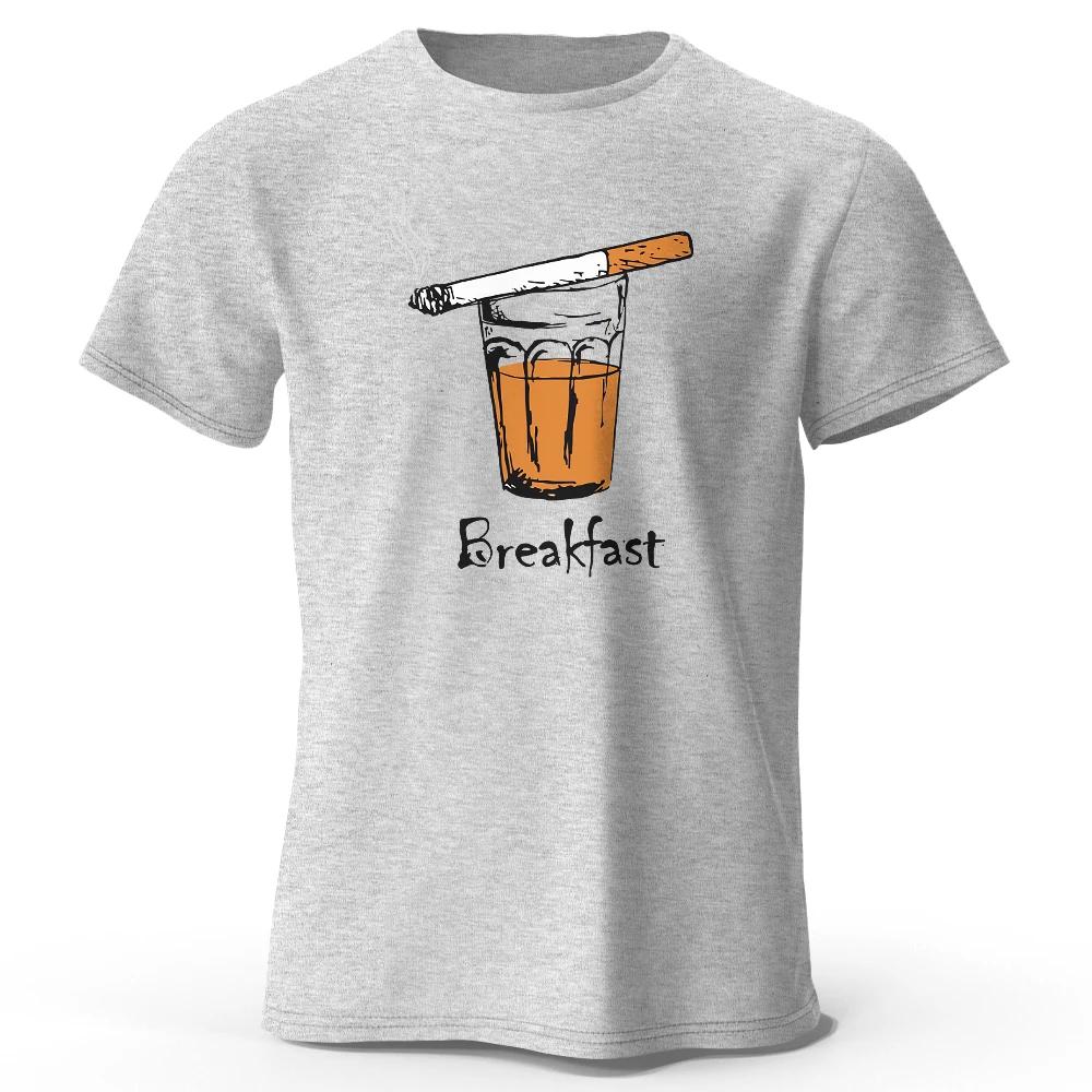 Joke The Breakfast Printed Unisexs TShirt 100 Cotton Oversized Funny Graphic Tees for Unisex Summer Tops