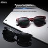 Asha Lu Polarizētas uzliekamas miopijas saulesbrilles: Unisex Retro Apaļas Literāra Stila Brilles