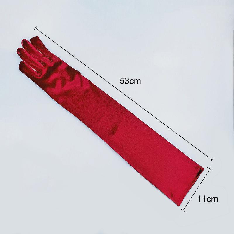 Gold Velvet Ladies' Long Retro Dance & Photography Gloves for Christmas
