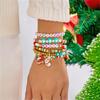 Christmas Bracelets for Women ,Santa Christmas Tree Snow Bracelet Sets Christmas Surfer Heishi Bracelets Stackable  Disc Beads Bracelets