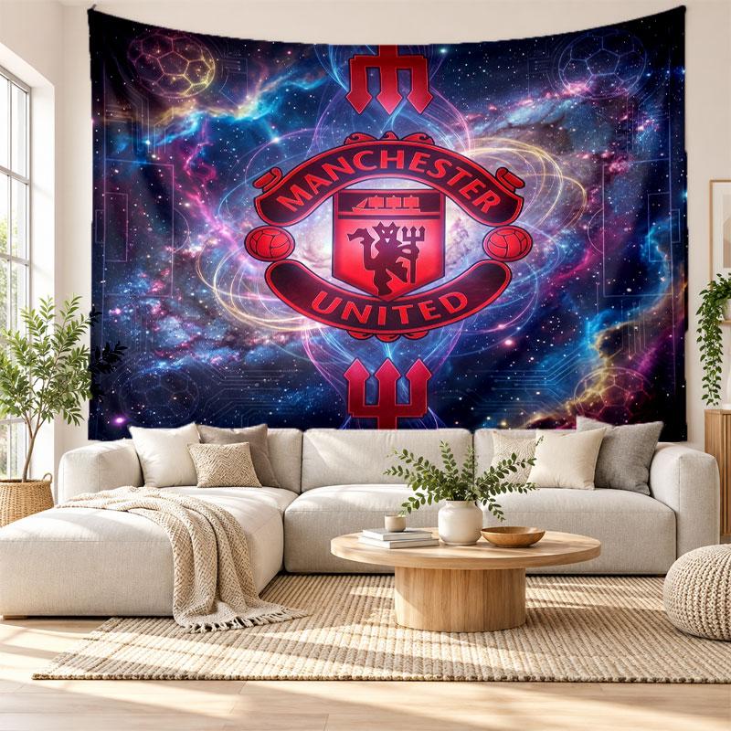 Manchester United Wall Tapestry, Soft Fabric Wall Hanging, Decorative Backdrop For Bedroom Home Wall Art