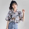 Fashion Girl Lapel Color Trend Five Point Sleeve Shirt One Piece Thin Top
