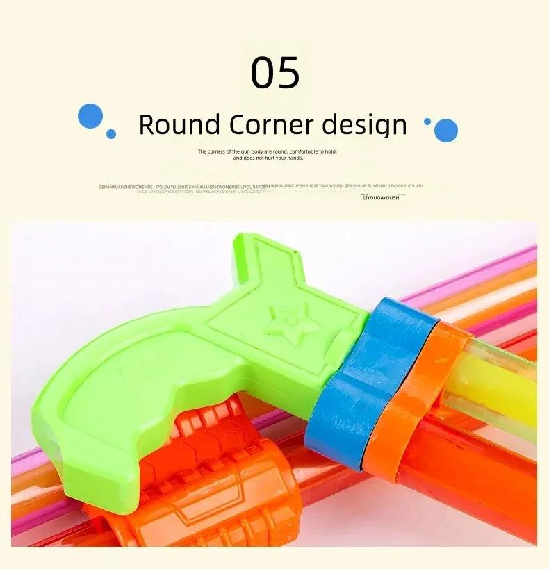 Kids Childrens Toys Water Guns for Outdoor Fun Summer Pulling Type Water Swim Sprayer Toy Beach Double-Tube Water Outlet Water Shooter