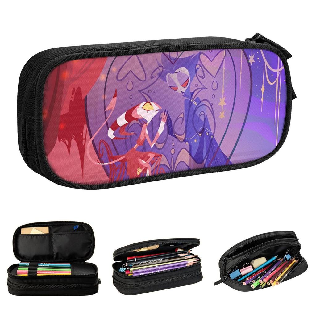 Creative Blitzo Helluva Boss Stolas Pencil Case Pencil Box Pen Box for Girl Boy Large Storage Bags Office Zipper Stationery