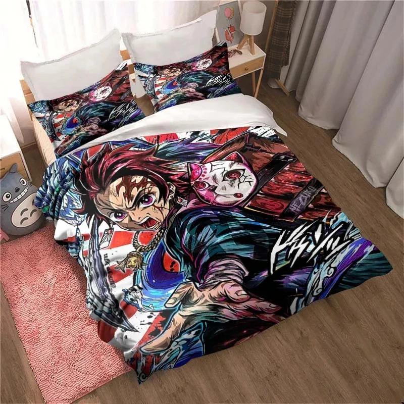 

Убийца демонов, подарок из аниме-мультфильма King Twin Double Детский комплект постельного белья из микрофибры или полиэстера Пододеяльник Покрывало с 70x133cm 2pcs