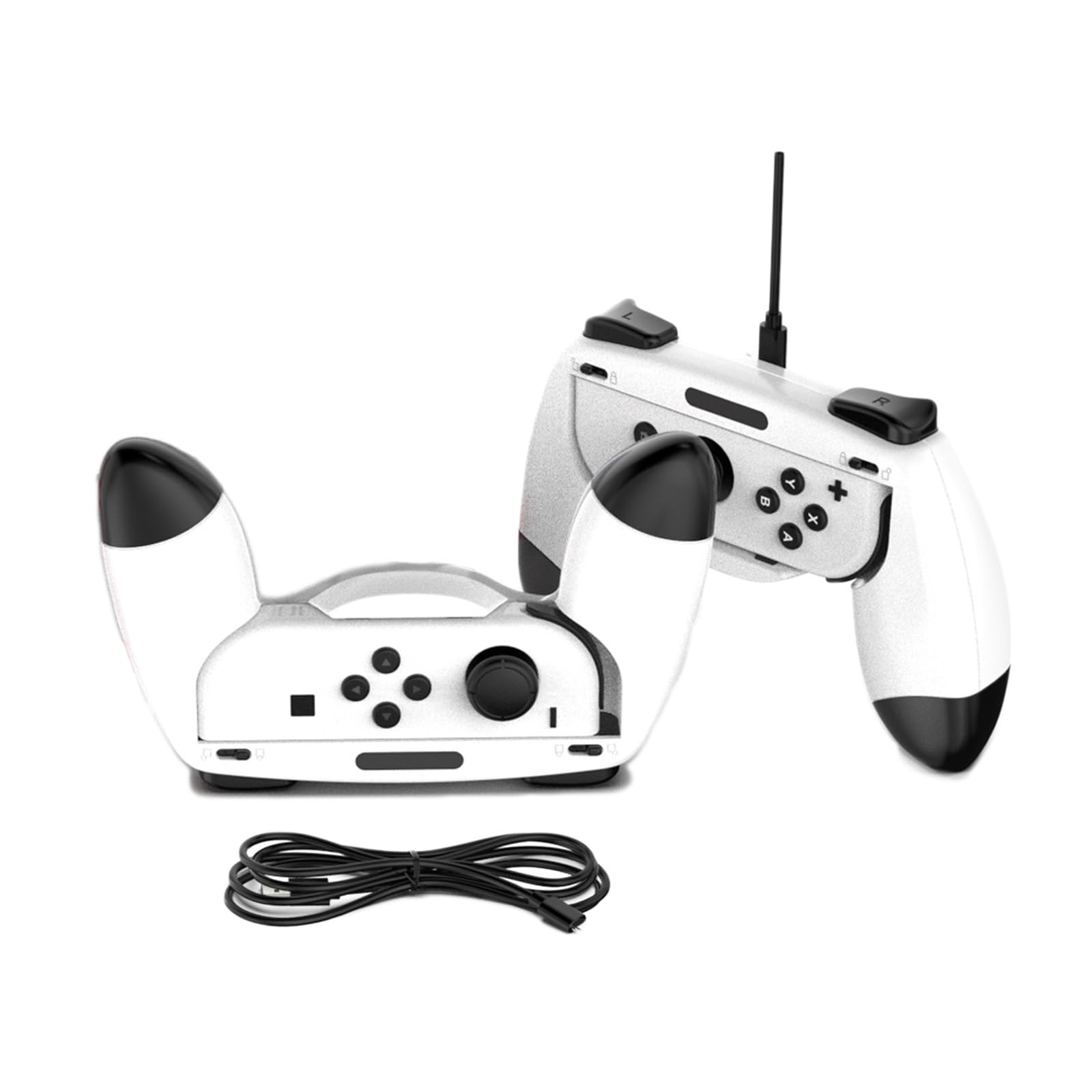 

Switch Grip Handle Controller Cover Charging OLED for Adults and Set of White Joy-Con Case, Protection, Shockproof, OLED, Kids, 2,