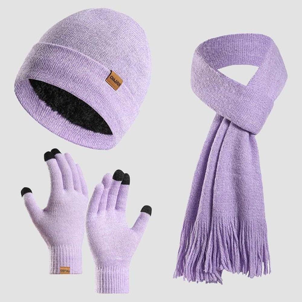 Elastic Cold Proof Gloves  Pullover Cap Beanies Cap Knitted Scarf  Men