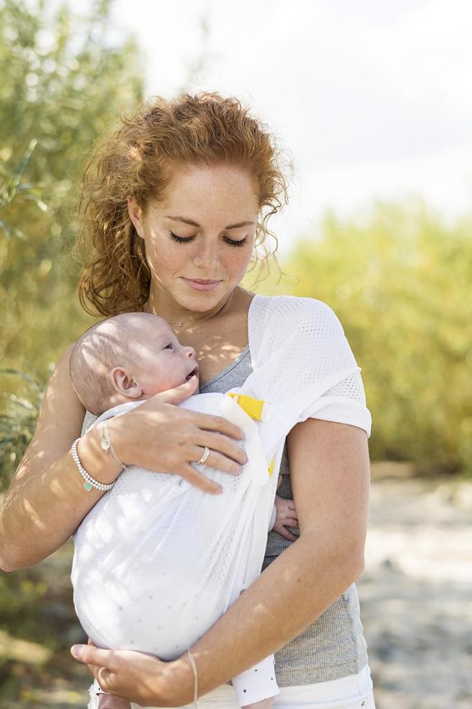 Minimonkey Mini Monkey Newborn and Upright Baby Sling Sling, Mesh, White, MMSM002,