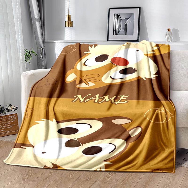 Customiz Name Personality Chip & Dale Blanket Soft &Warm Sofa Office Bed Travel Lunch Break Blanket, Gift Suitable All Seasons