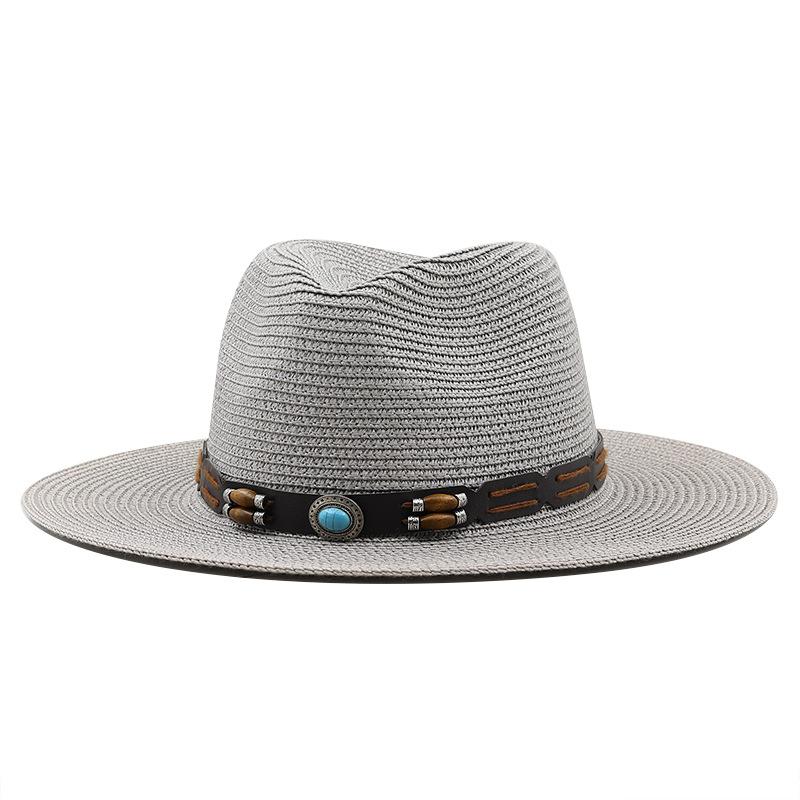 Men and Women Western Cowboy Straw Hat Top Hat Outdoor Seaside Beach Hat Sun Protection Hat
